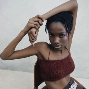 ZARA Crop Top Burgundy